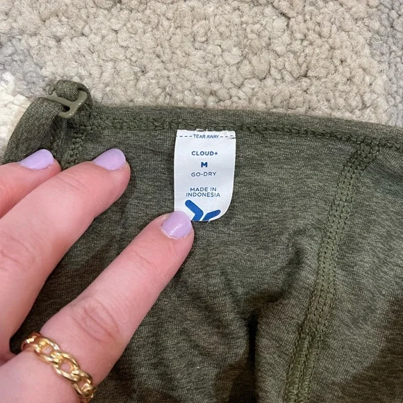 Old Navy Cloud+ GO-DRY Sleeveless Olive Green onesie - Picture 3 of 3